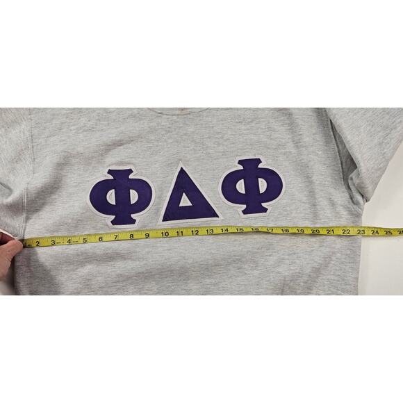 Jerzees super sweats USA made phi delta theta fraternity sweater vintage 90s L+ - Picture 7 of 7